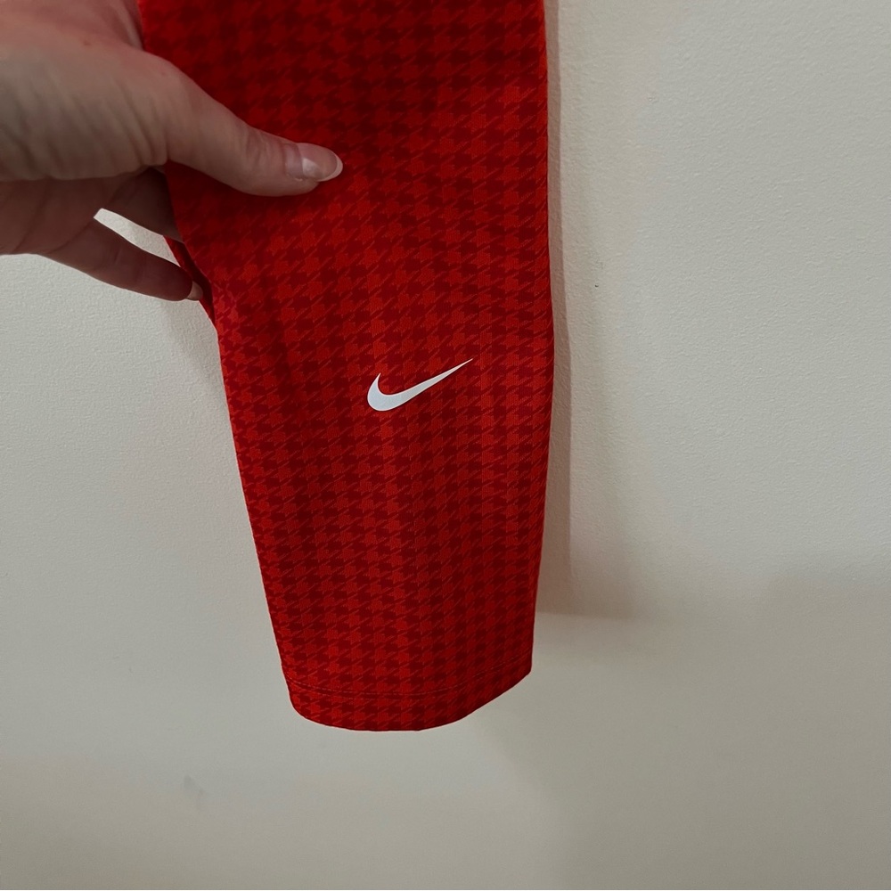 NIKE DRI-FIT 7/8 LEGGINGS ONE ICON CLASH Houndstooth Red DD4563-673-RED Size 2x - Picture 11 of 14
